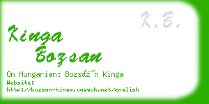 kinga bozsan business card